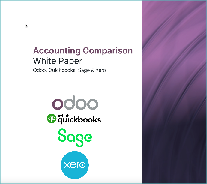 Boekhoudkundige vergelijking Witboek Odoo, QuickBooks, Sage & Xero