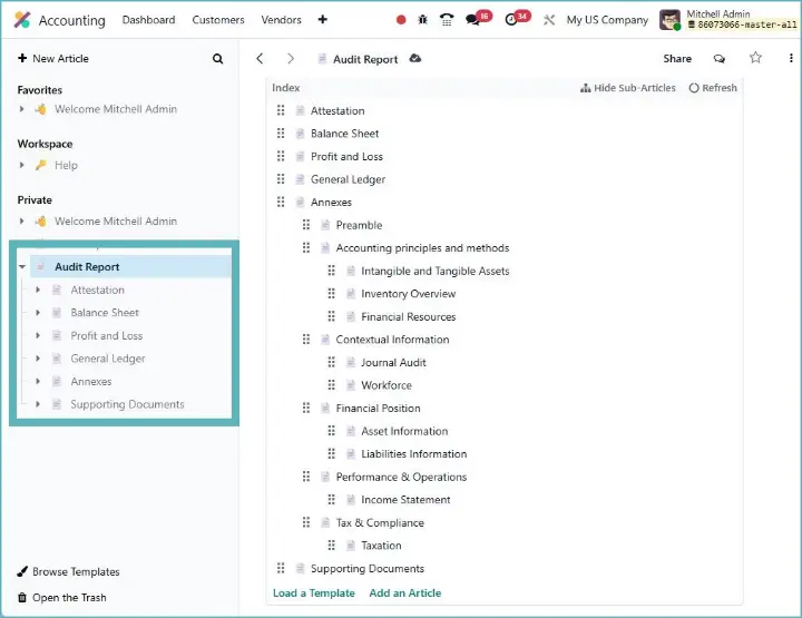 Odoo Audit Trail in kennisbank