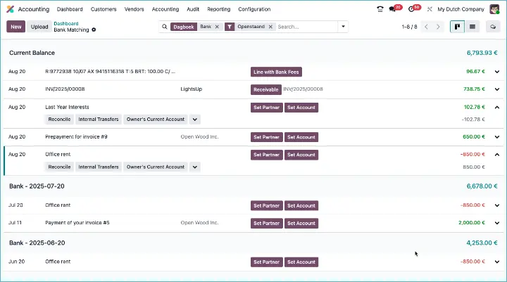 Odoo Bank Afletteren