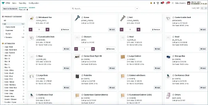 Odoo Bestellen via catalogus