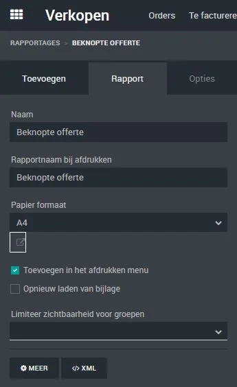 Odoo Studio papierformaat