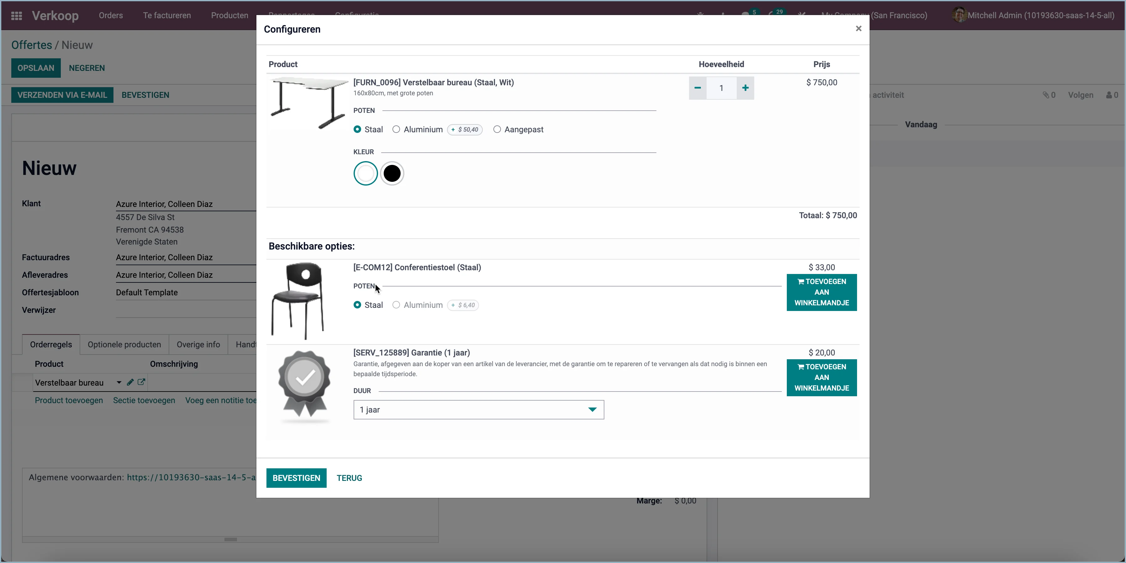 Odoo Optionele producten toevoegen - Odoo Experts