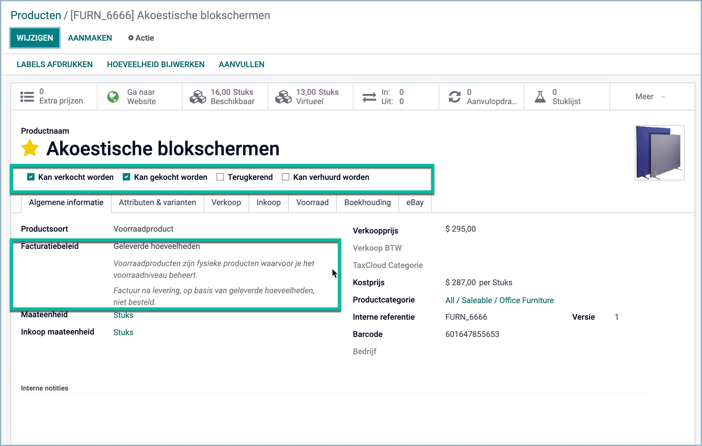 Odoo Verbeterde weergave van productinformatie - Odoo Experts