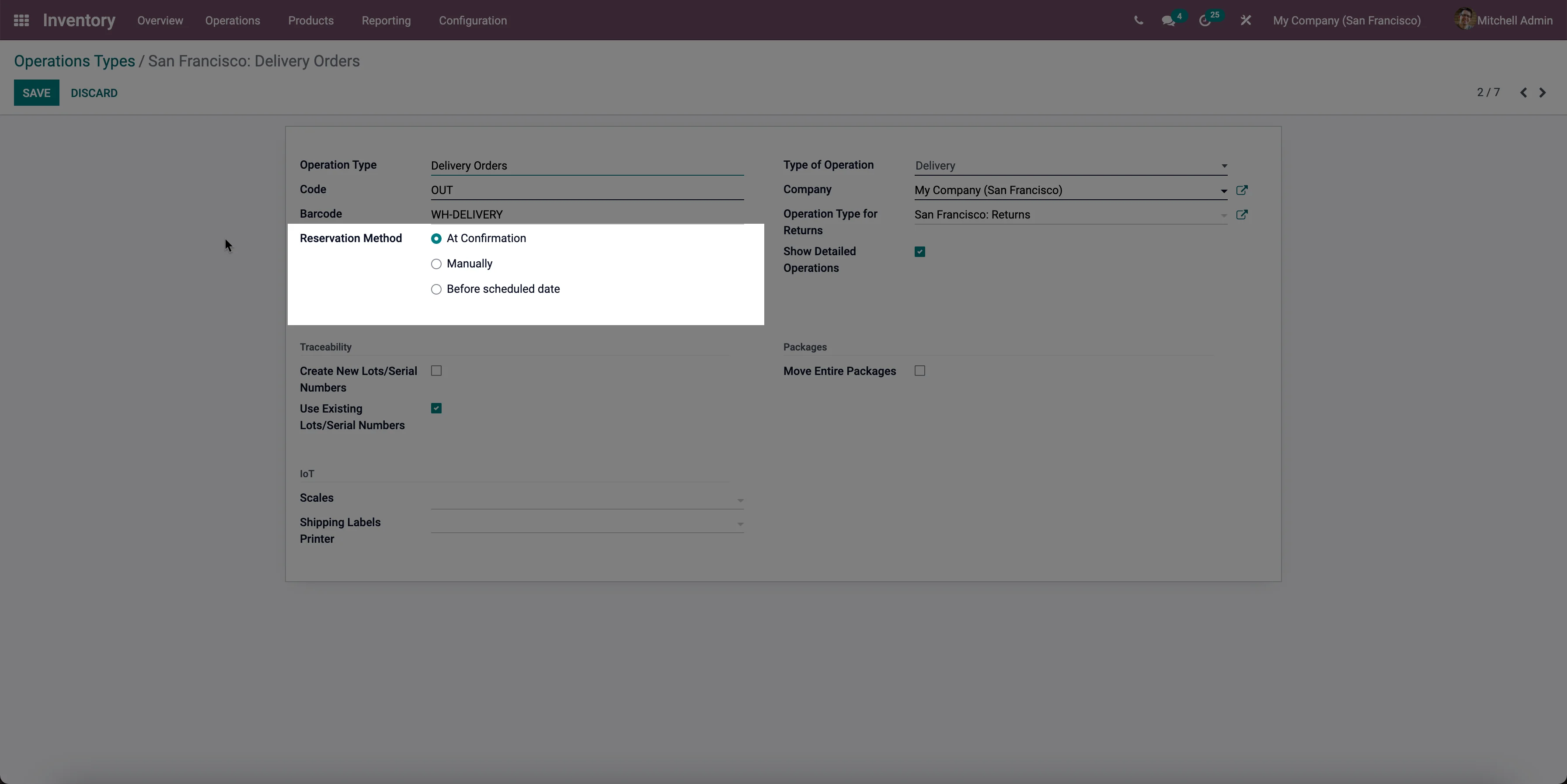 Odoo Voorraad reserverenopties