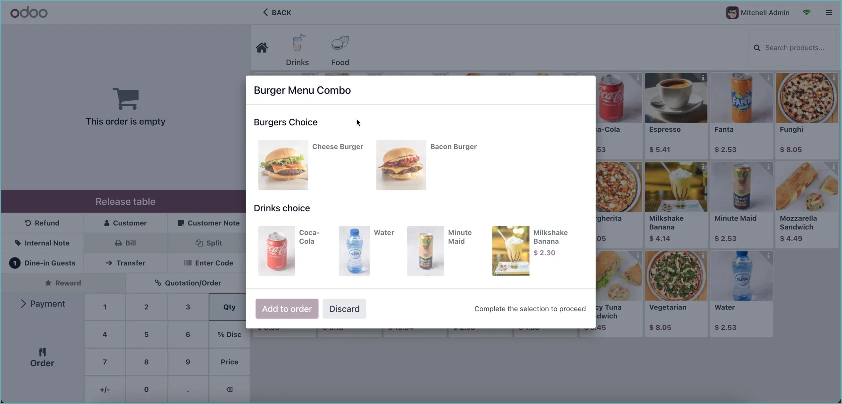Odoo POS Comboproducts